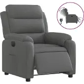 Syfax Sillón reclinable eléctrico de tela gris oscuro
