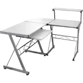 Syfax Escritorio de esquina madera contrachapada blanco 132x112x99 cm