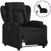 Syfax Sillón reclinable eléctrico de tela negro