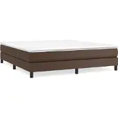 Syfax Estructura de cama con somier cuero sintético marrón 180x200cm