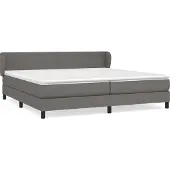Syfax Cama box spring con colchón cuero sintético gris 200x200 cm