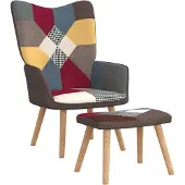 Syfax Silla de relajación con reposapiés tela patchwork