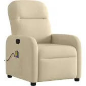 Syfax Sillón de masaje reclinable de tela crema