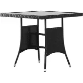 Syfax Mesa de jardín 80x80x74 cm ratán sintético negro