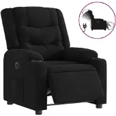 Syfax Sillón reclinable eléctrico de tela negro