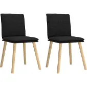 Syfax Sillas de comedor 2 unidades tela negro