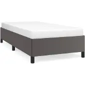 Syfax Estructura de cama sin colchón cuero sintético gris 80x200 cm