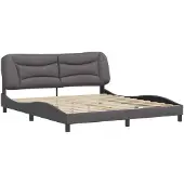Syfax Estructura de cama sin colchón Hvar cuero sintético gris 180x200 cm