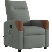 Syfax Sillón reclinable de masaje de tela gris oscuro