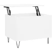 Syfax Mesa de centro madera contrachapada blanco 60x44,5x45 cm