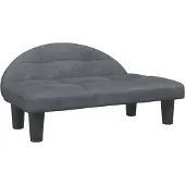 Syfax Cama para perros de terciopelo gris oscuro 70x52x30 cm