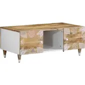 Syfax Mesa de centro de madera maciza mango 100x54x40 cm