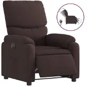 Sonstiges Sillón reclinable eléctrico tela marrón oscuro