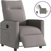 Syfax Sillón reclinable eléctrico tela gris taupé