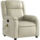 Syfax Sillón reclinable de cuero sintético crema