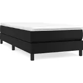 Syfax Estructura de cama con somier cuero sintético negro 90x200 cm