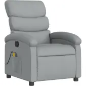 Syfax Sillón reclinable de masaje con tela gris claro