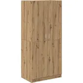 Syfax Armario de madera de ingeniería roble artesanal 80x52x180 cm