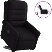Syfax Sillón eléctrico reclinable elevable de tela negro