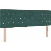 Syfax Cabecero LED con tiras LED Verde oscuro 144 cm Terciopelo