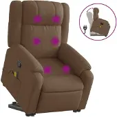 Syfax Silla de masaje reclinable de pie de tela marrón