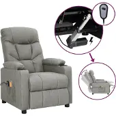 Syfax Sillón de masaje eléctrico tela gris claro