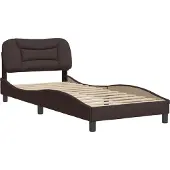 Syfax Estructura de cama sin colchón Hvar tela marrón oscuro 80x200 cm