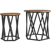 Syfax Mesa de Café 2 pcs Madera envejecida