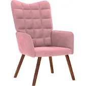 Syfax Sillón de relax de terciopelo rosa