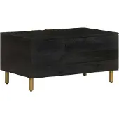 Syfax Mesa de centro madera contrachapada negro 80x50x40 cm