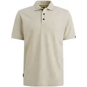 PME Legend Camiseta 'Polo shirt with texture and ribbed hems' beige