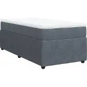 Syfax Cama box spring con colchón terciopelo gris oscuro 90x190 cm