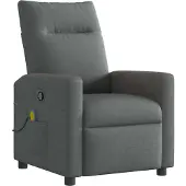 Syfax Sillón reclinable de masaje de tela gris oscuro