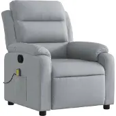 Syfax Sillón reclinable de masaje con tela gris claro