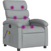 Sonstiges Sillón reclinable de masaje de tela gris claro
