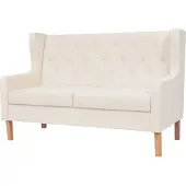 Syfax Conjunto de sofás 2 piezas tela blanco crema