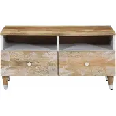 Syfax Mesa de centro de madera maciza mango 80x54x40 cm