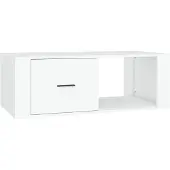 Syfax Mesa de centro madera contrachapada blanco 100x50,5x35 cm