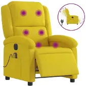 Syfax Sillón reclinable de masaje eléctrico terciopelo amarillo