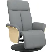 Syfax Sillón reclinable con reposapiés tela gris claro