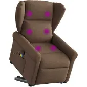 Syfax Silla de masaje reclinable de pie de tela marrón