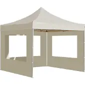 Syfax Carpa plegable profesional con paredes aluminio crema 3x3 m
