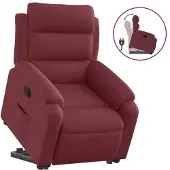 Sonstiges Sillón reclinable elevable tela rojo tinto