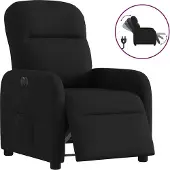 Syfax Sillón reclinable eléctrico de tela negro