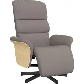 Syfax Sillón reclinable con reposapiés tela gris taupe