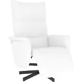 Syfax Sillón reclinable con reposapiés cuero sintético blanco
