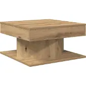 Syfax Mesa de centro madera ingeniería roble artisan 55x55x30 cm