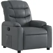 Syfax Sillón reclinable de cuero sintético gris