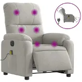 Sonstiges Sillón reclinable masaje eléctrico tela microfibra gris claro