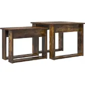 Syfax Juego de Mesas de Centro 2 pcs Roble ahumado